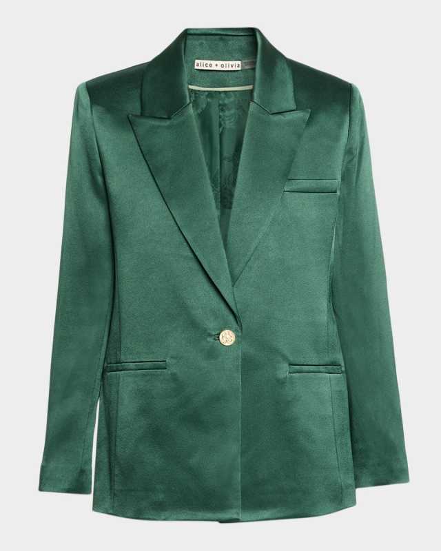 Silas Satin Single-Breasted Blazer